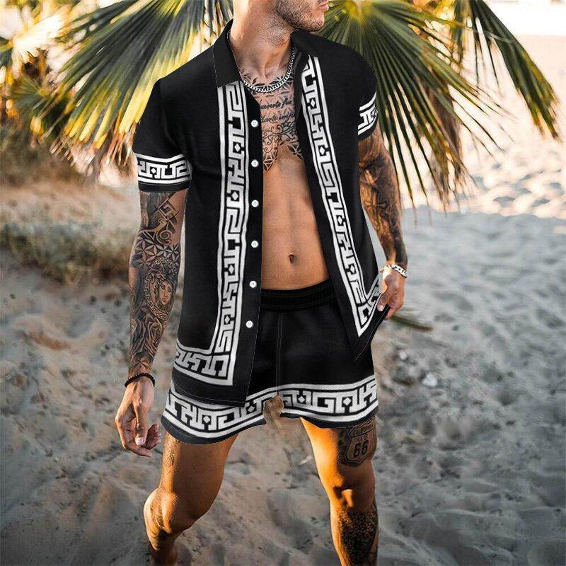 Men's Shorts Casual Loose Beach Suit Short Sleeve Shirt