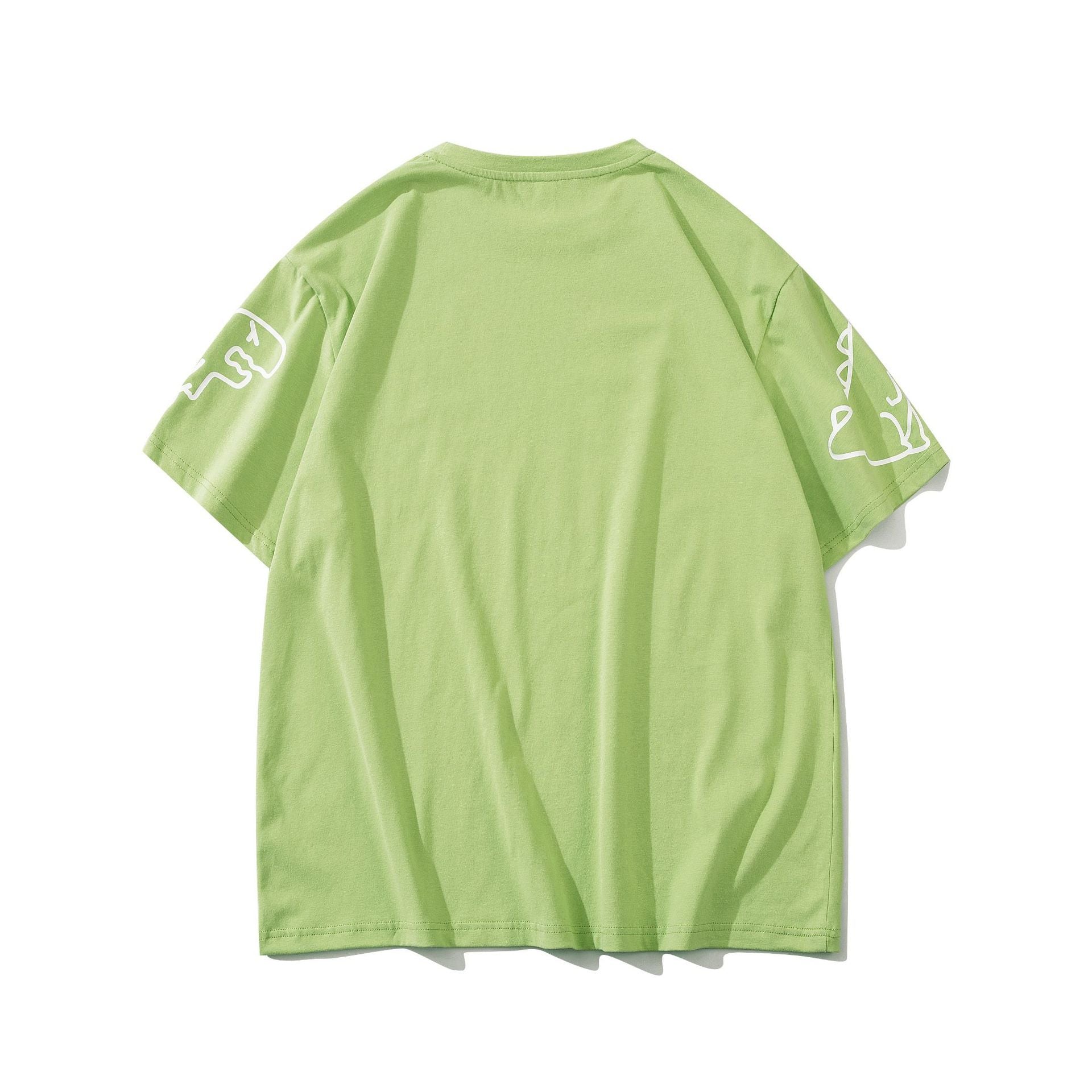 Ins Trend Loose Harajuku Style Printed Small Dinosaur Pattern Men's And Women's T-shirt