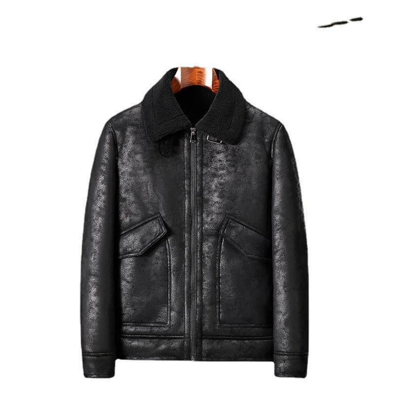 Men's Leather And Fur Motorcycle Jacket Factory