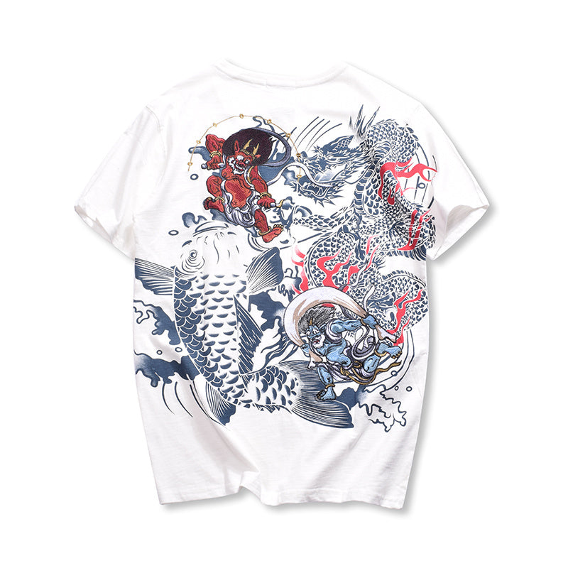Ukiyo-e embroidery short sleeve