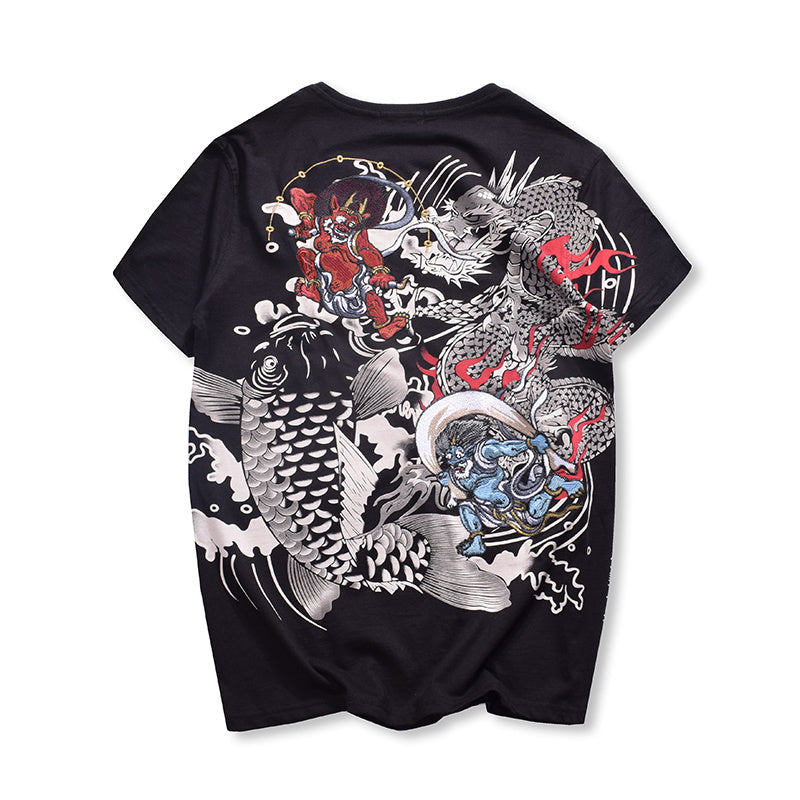 Ukiyo-e embroidery short sleeve