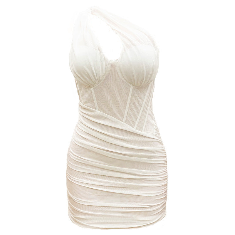 Slim Pack Hip Skirt With Chest Pad Dress