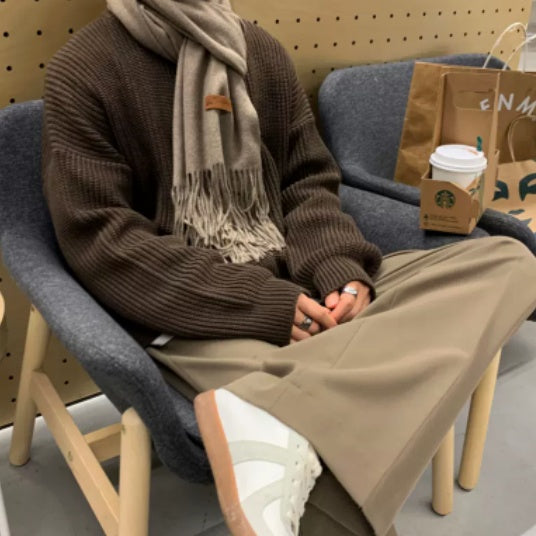 Vintage Slouchy Style Knitwear Ancient Casual Jacket