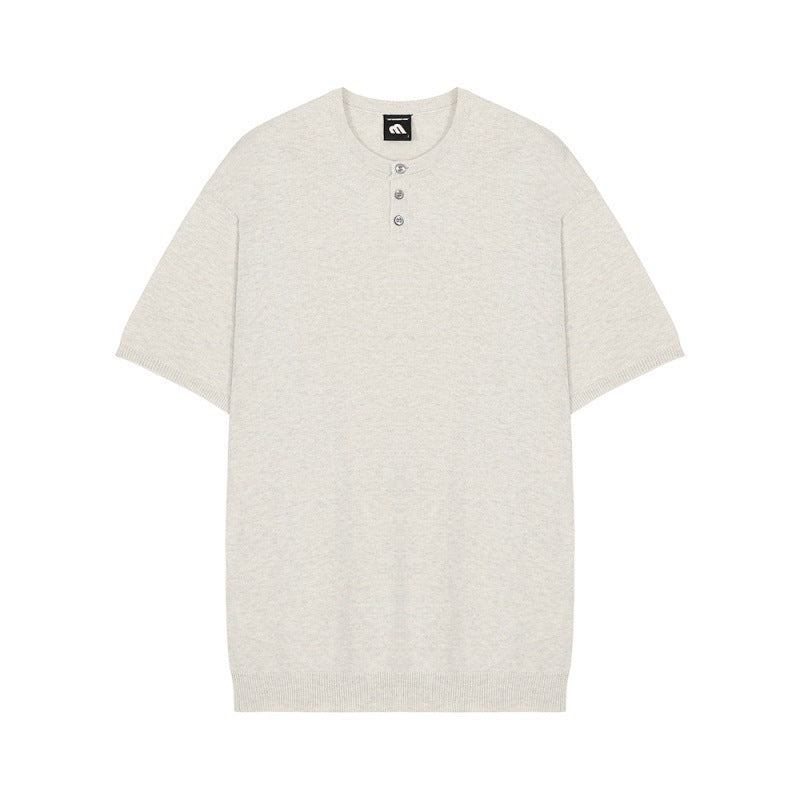 Slim Fit Half Sleeve Top Ice Silk Knit Bottoming Shirt