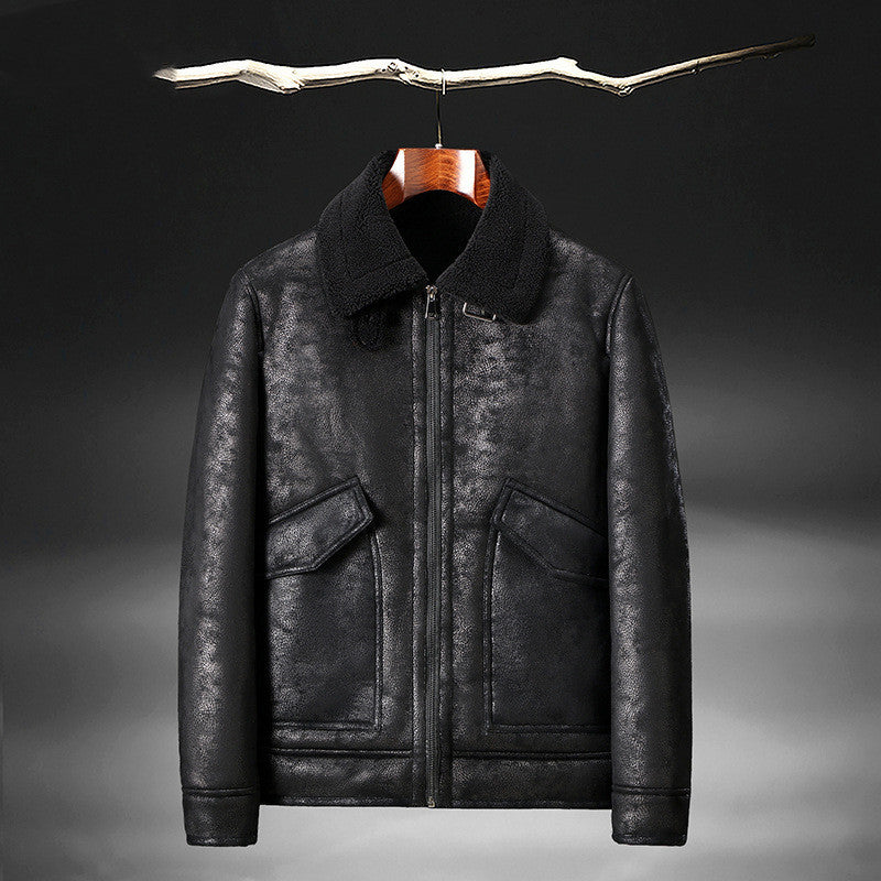 Men's Leather And Fur Motorcycle Jacket Factory