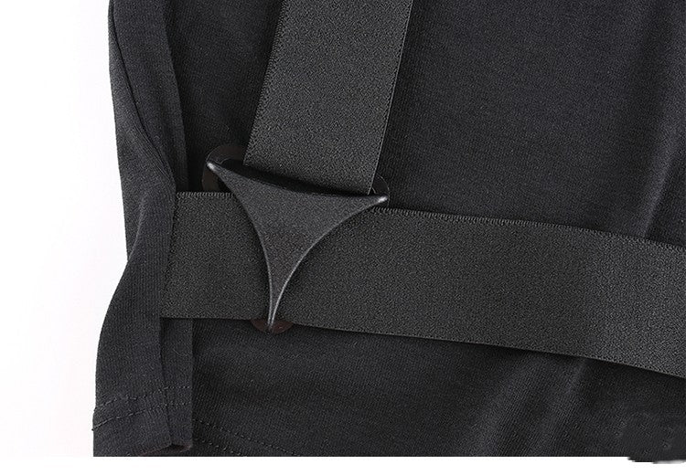 Decorative Triangle Button Short T-shirt Top For Women