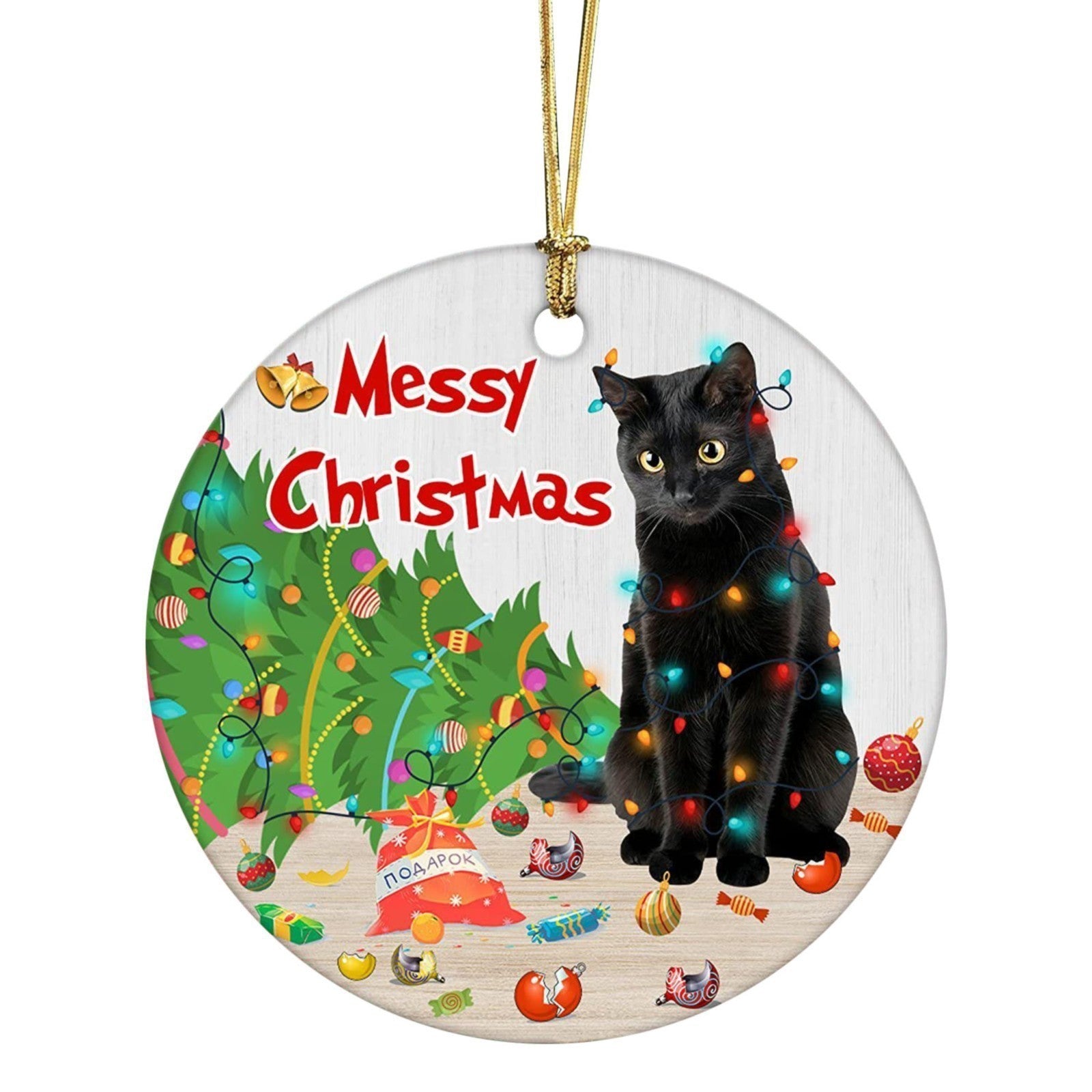 Black Cat Christmas Decorations Acrylic Double-sided Printing Ornaments