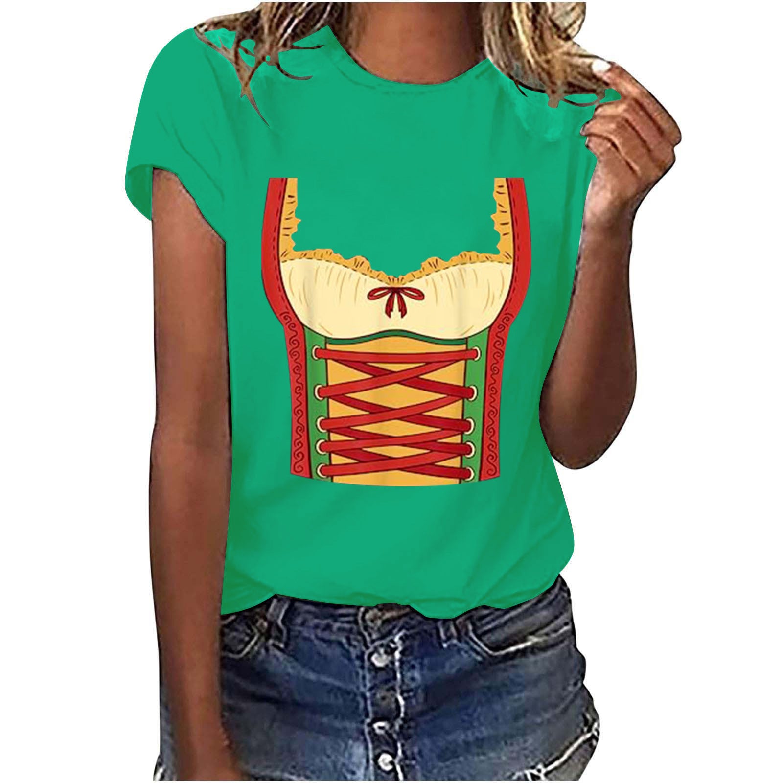 Simple Printed European And American T-shirt Short Sleeve