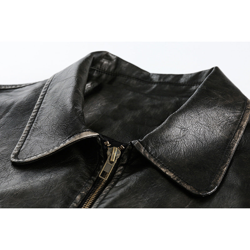 Men's Fashion Retro Distressed Pleated All-matching Jacket