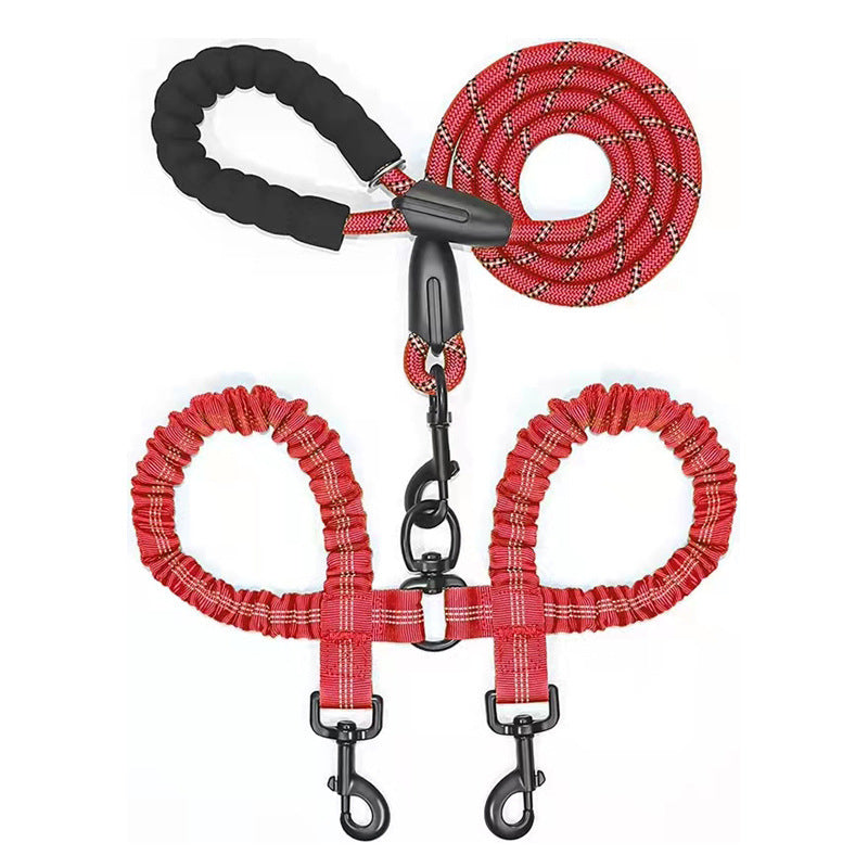Polyester Pet Reflective One Drag Two Traction Rope