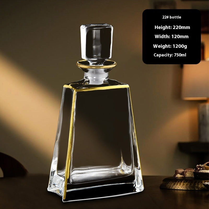 Hand-painted Gold Glass Wine Bottle Internet Celebrity Home High-end Wine