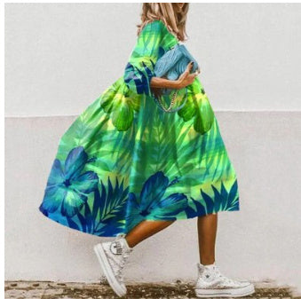 Fashion Printed Bohemian Dress Women