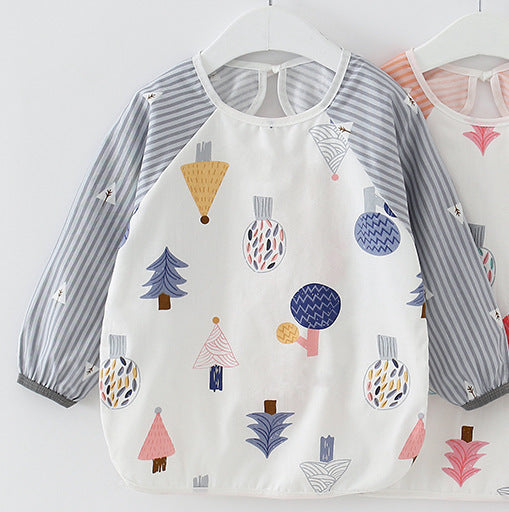 Baby Dinner Coverall Bib Spring And Autumn Long Sleeve Apron