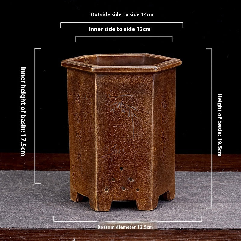 Orchid Grass Succulent Small Flower Pot Porcelain Minimalist Creative