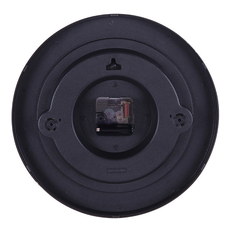 Bedroom Noiseless Wood Grain Plastic Wall Clock