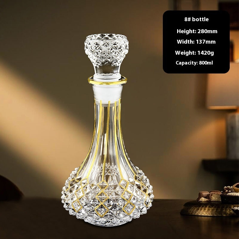 Hand-painted Gold Glass Wine Bottle Internet Celebrity Home High-end Wine