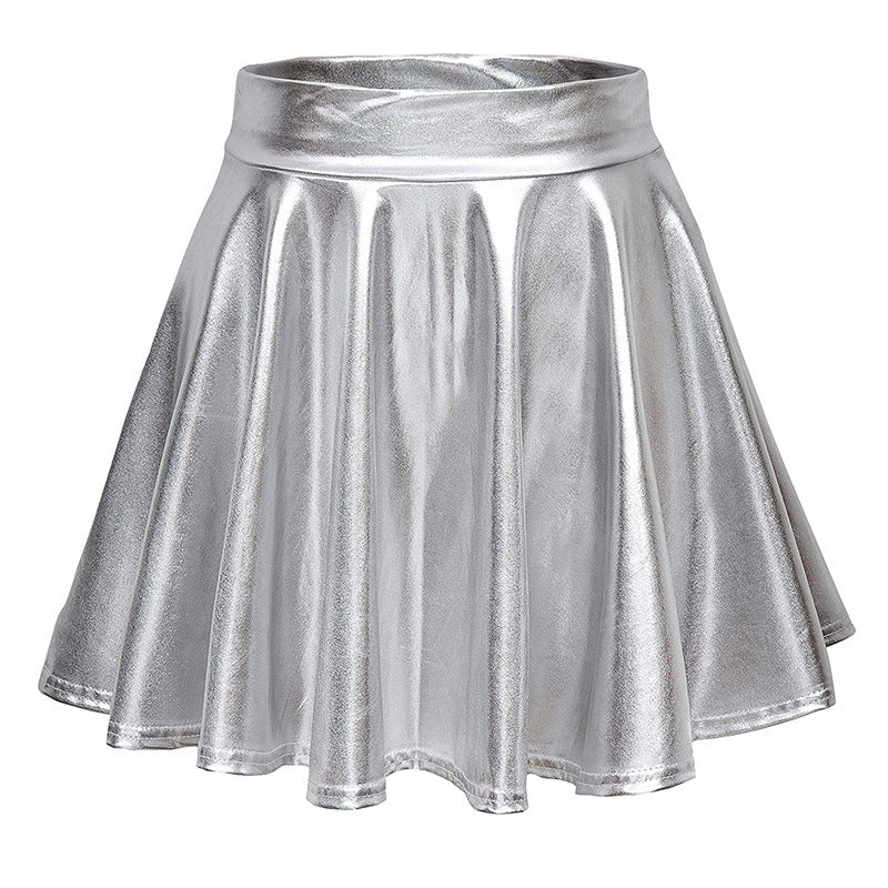 Cos Halloween Performance Costume Shiny Horn Pleated Mini Skirt