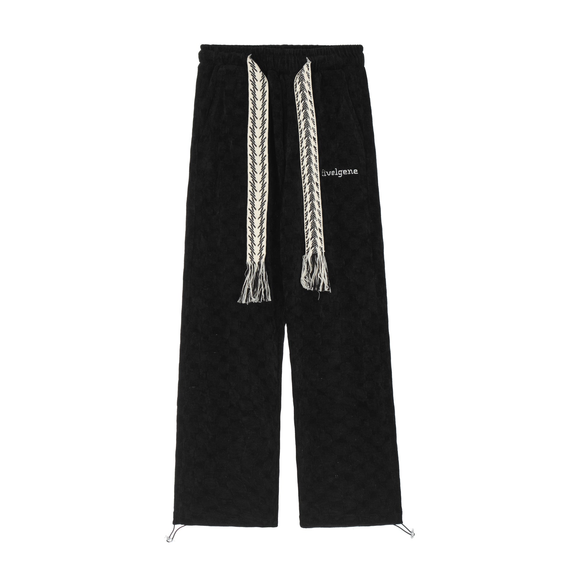 High Waist Straight-leg Cotton No Belt Trousers Loose Wide Leg Urban Casual Pants