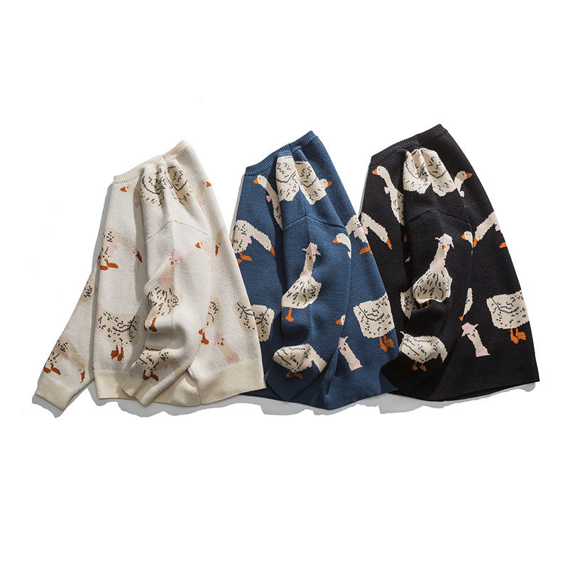 Men's Loose Round Neck Long Sleeve Sweater