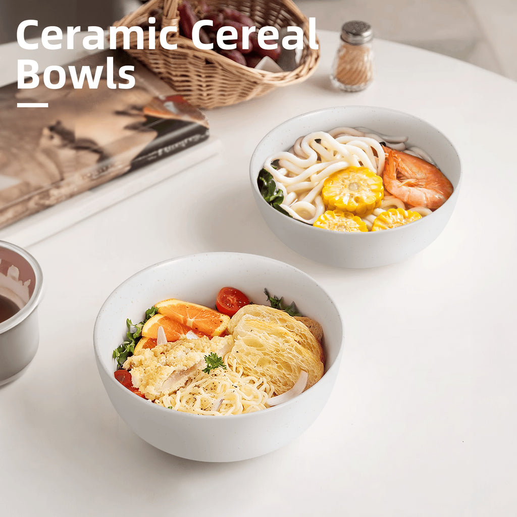 Ceramic Bowls For Kitchen, 27oz  Bowl Set Of 4  For Cereal, Salad, Pasta, Soup, Dessert, Serving  Dishwasher, Microwave And Oven Safe