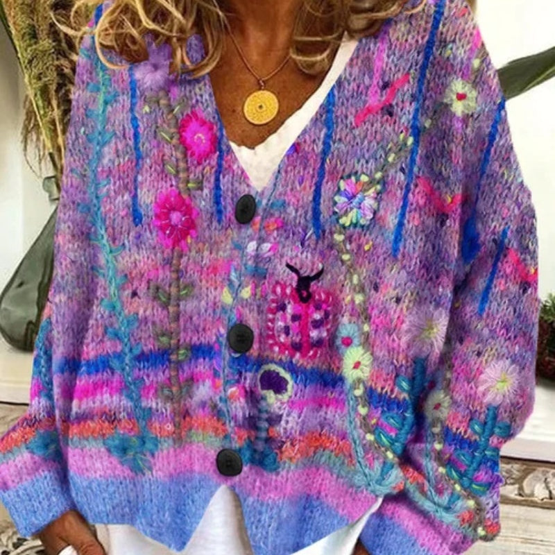 Christmas Abstract Printing Casual Cardigan Sweater