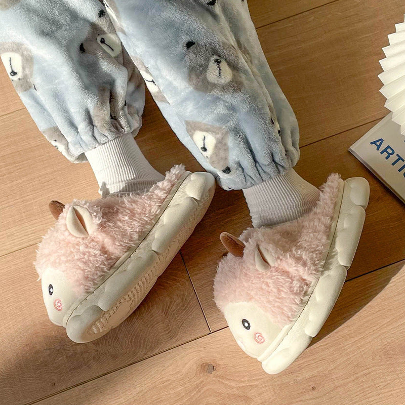 Cute Lamb Cotton Slippers Women's Autumn And Winter