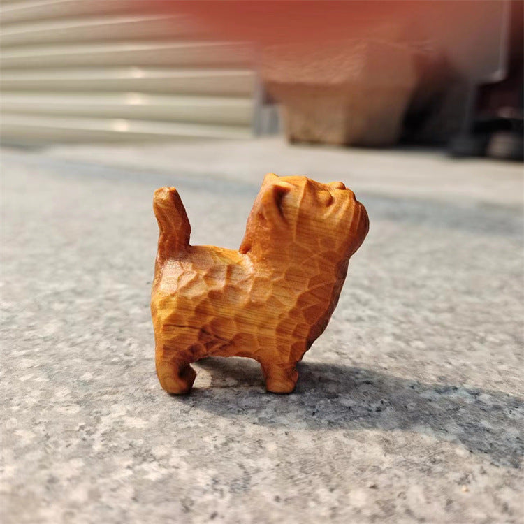 Arborvitae Wood Carving Aodao Cat Creative Crafts