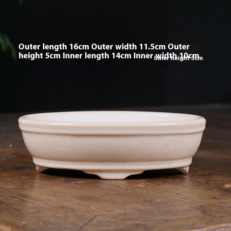 Purple Sand Flowerpot Ceramic Rectangular Bonsai