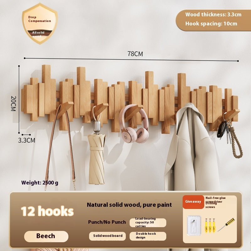 Wooden Piano Keys Clothes Rack Wall Hanging