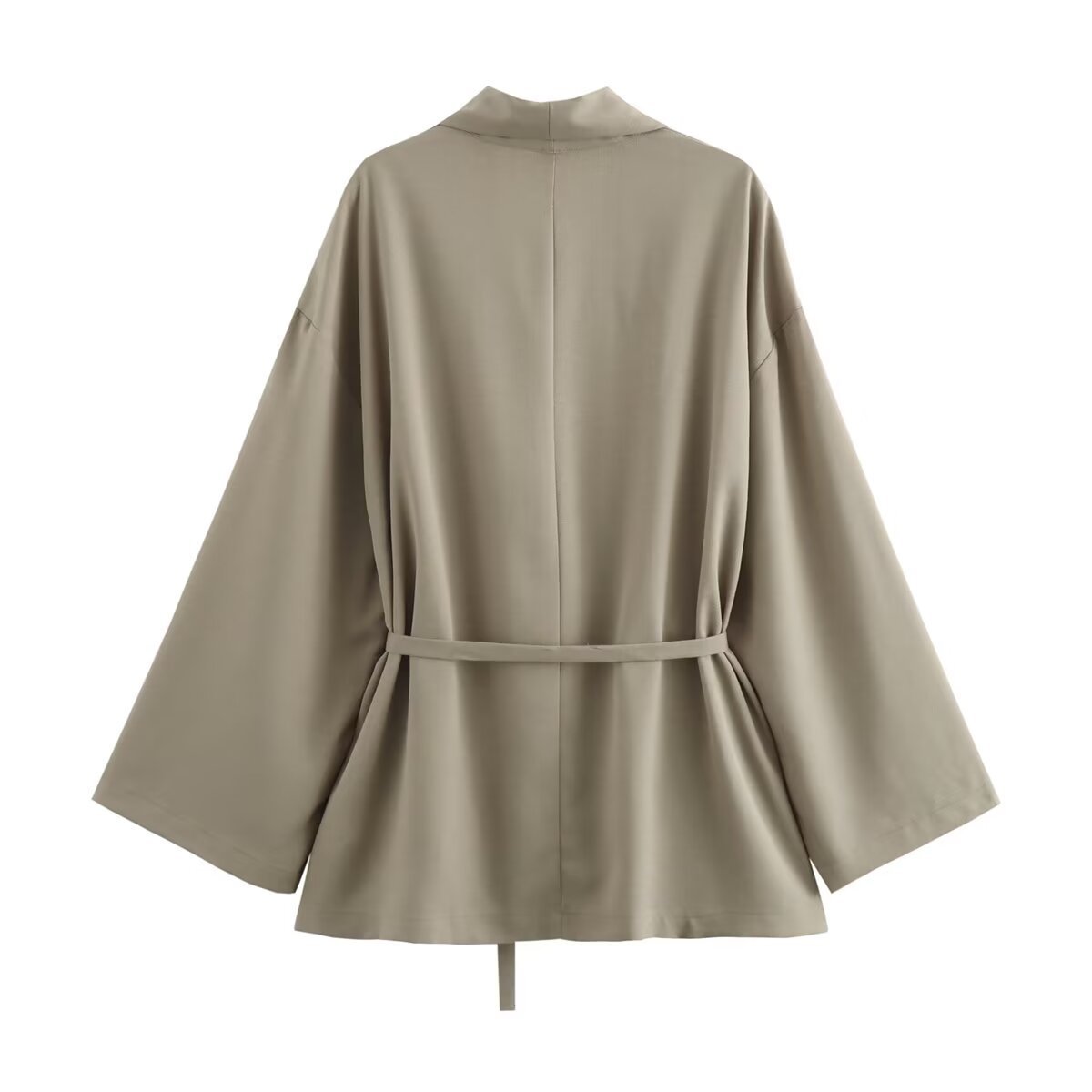 Texture Double Breasted Kimono Top Drawstring Pants Suit