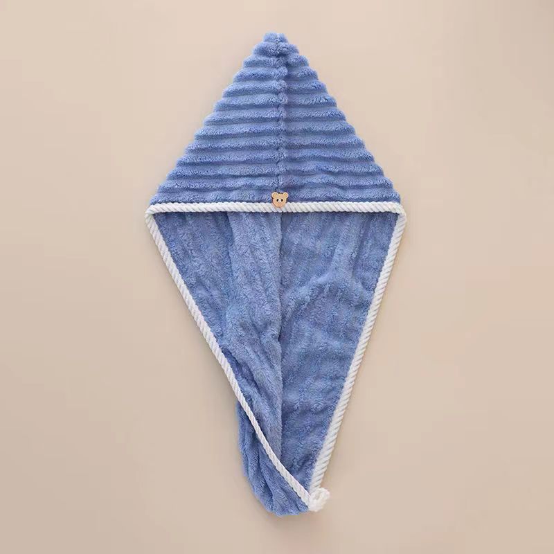 Wave Pattern Hair-drying Cap Towel Thick Soft And Strong