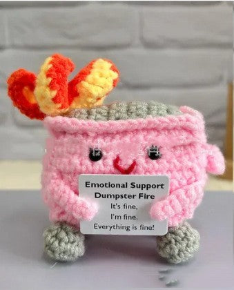 Hand-crocheted Trash Can Emotion