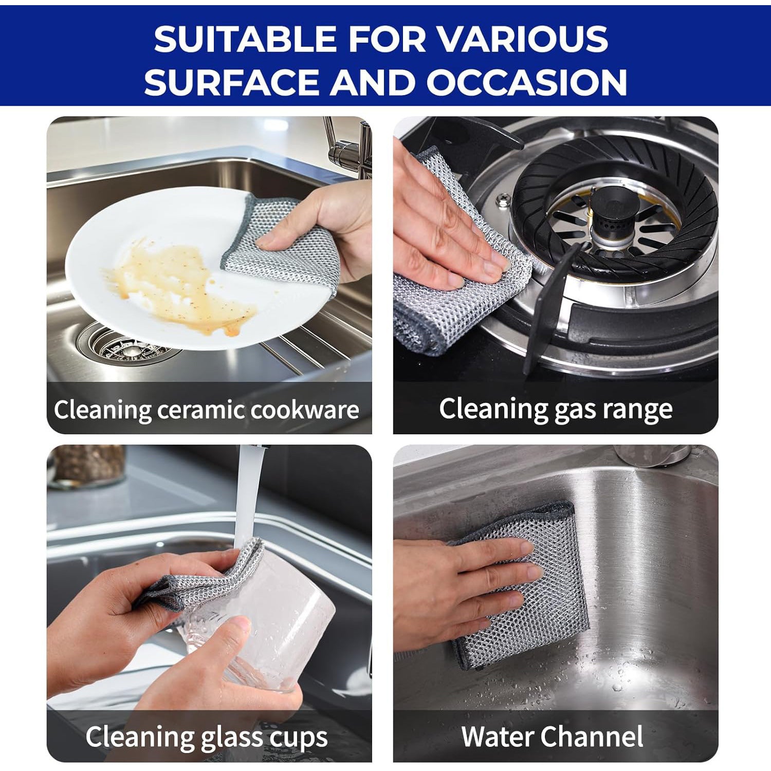 Double-sided Kitchen Oilproof Double-layer Cleaning Scouring Pad