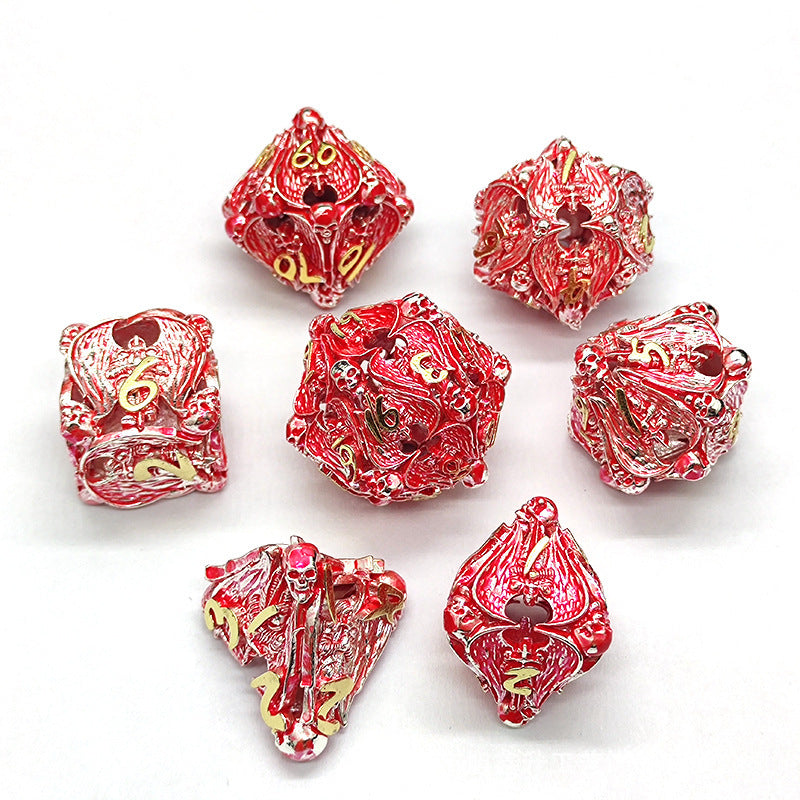 New Metal Cutout Jihad Angel Dice DND 7 Piece Set
