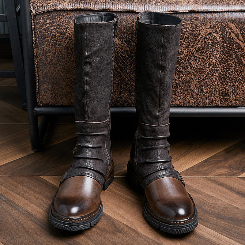 Men's Fashion Leather Tall Leather Boots