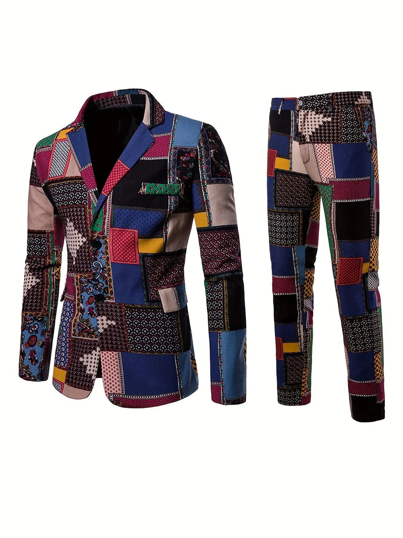 Autumn And Winter New Men's Leisure Suit Floral Print Suit