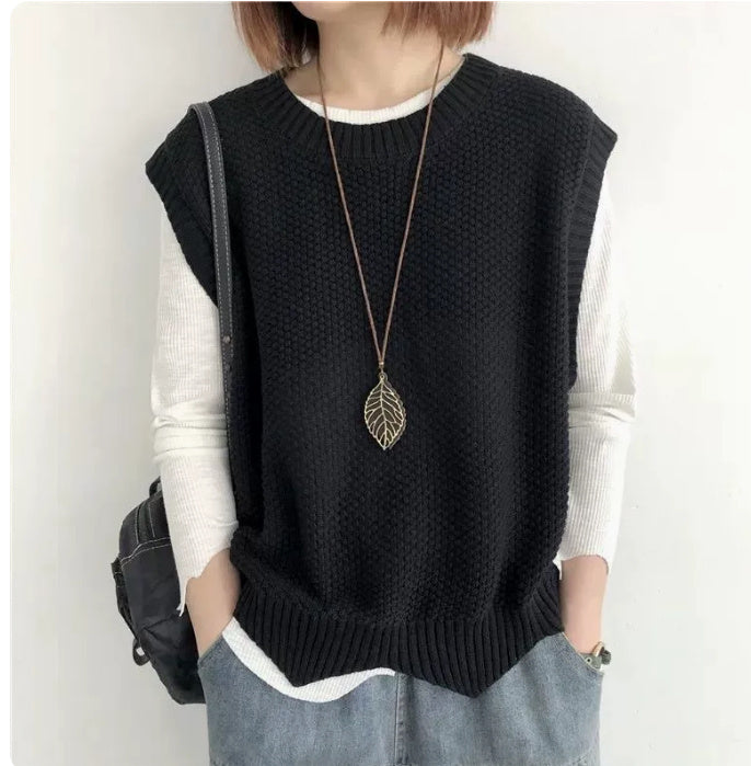 Autumn And Winter Sweater Vest Knitted Waistcoat Outer Wear Vest Coat