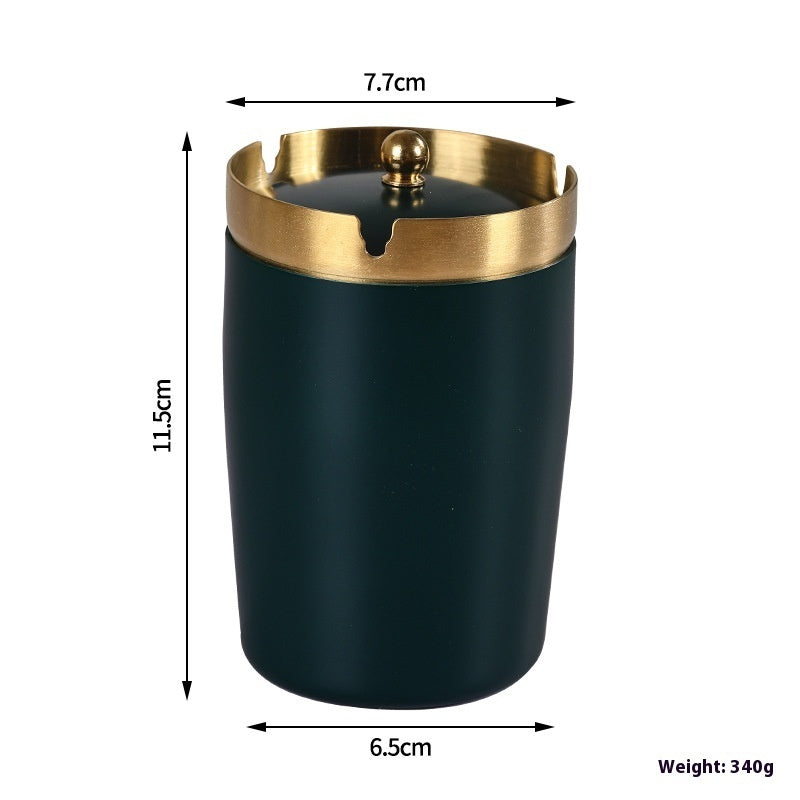 Stainless Steel Ashtray With Lid Household