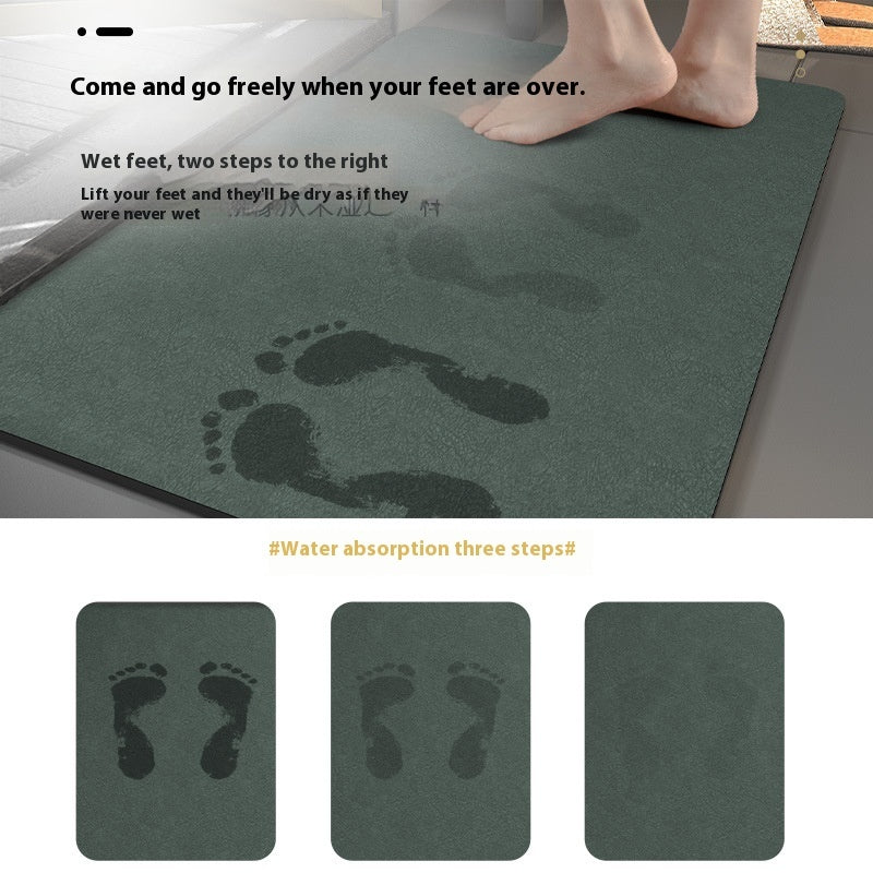 Pigskin Pattern Diatom Ooze Soft Cushion Bathroom Mats Quick-drying Absorbent Door Mat