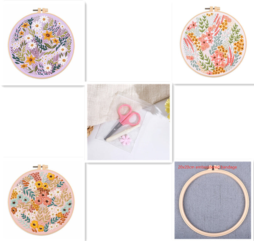 Flower Flower Clumps Embroidery Diy Material Package