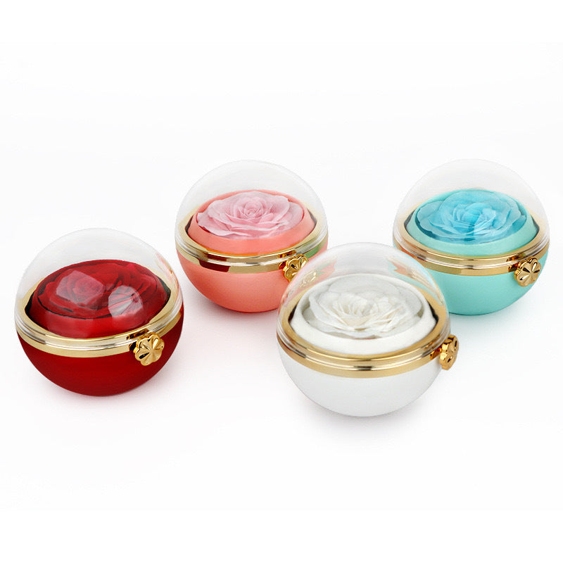 Circular Rotatable Eternal Flower Jewelry Box
