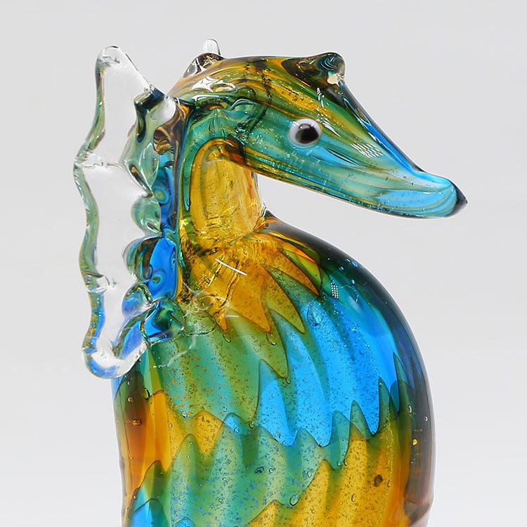 Glass Seahorse Ornament Wine Cabinet