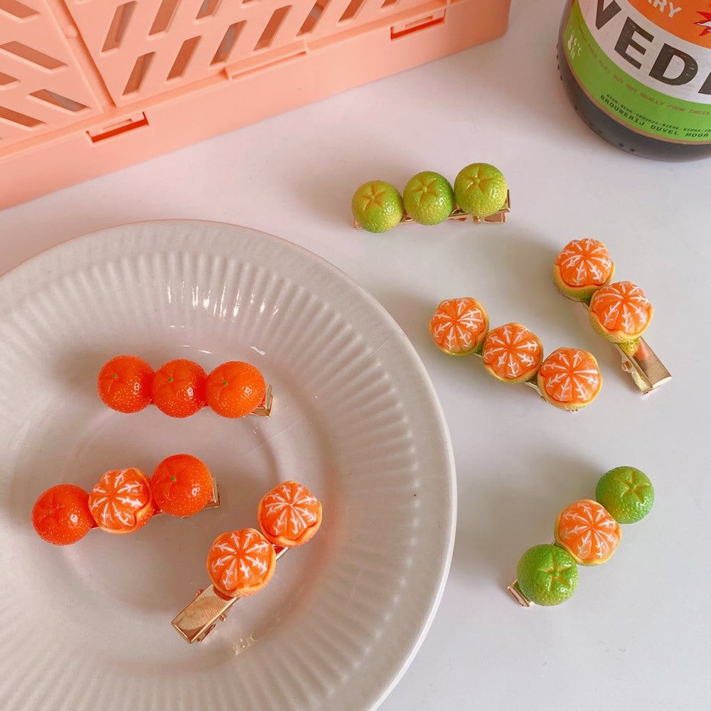 Fashion Creative Half Peeled Orange Hairpin