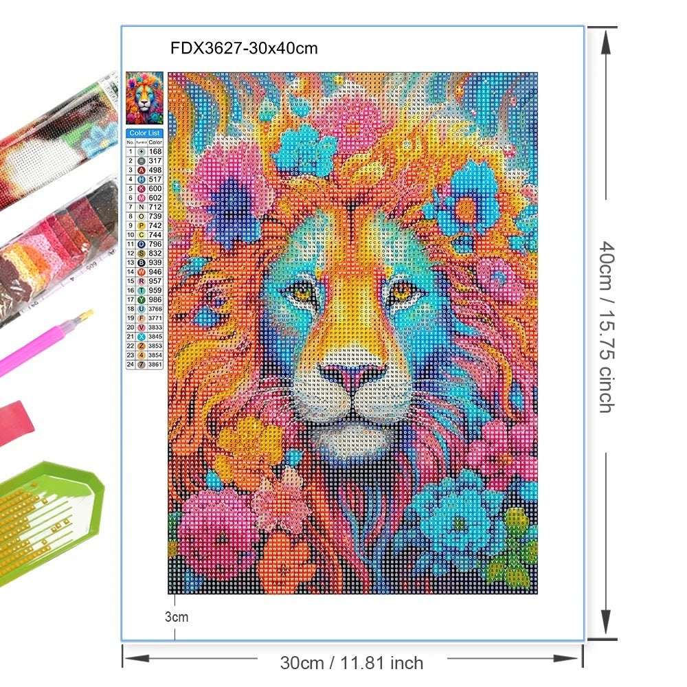 DIY Handmade Diamond Painting With Colorful Animals And Full Diamonds