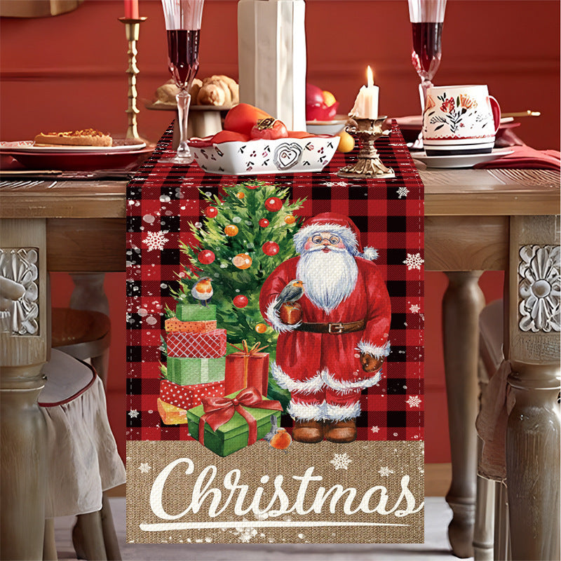 Christmas Snowman Santa Claus Creative Tablecloth