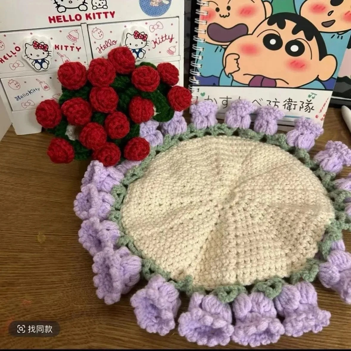 Rose Coaster Crochet Diy Material Package