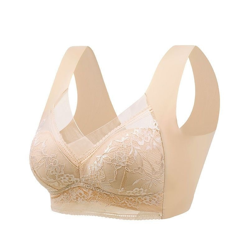 Lace Wireless Fixed Cup Push Up Bra