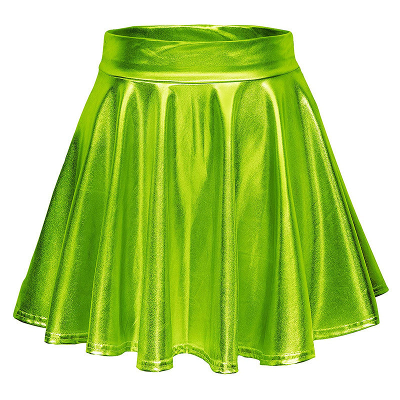 Cos Halloween Performance Costume Shiny Horn Pleated Mini Skirt