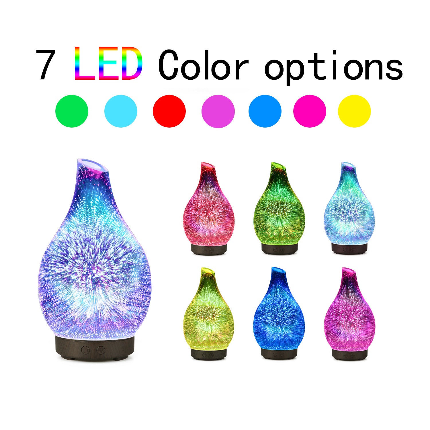 3D Glass Colorful Firework Essential Oil Lamp Aroma Diffuser