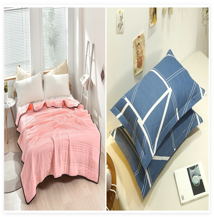 Pure Color Washed Air Conditioner Summer Cooling Thin Single Double Washable Quilt
